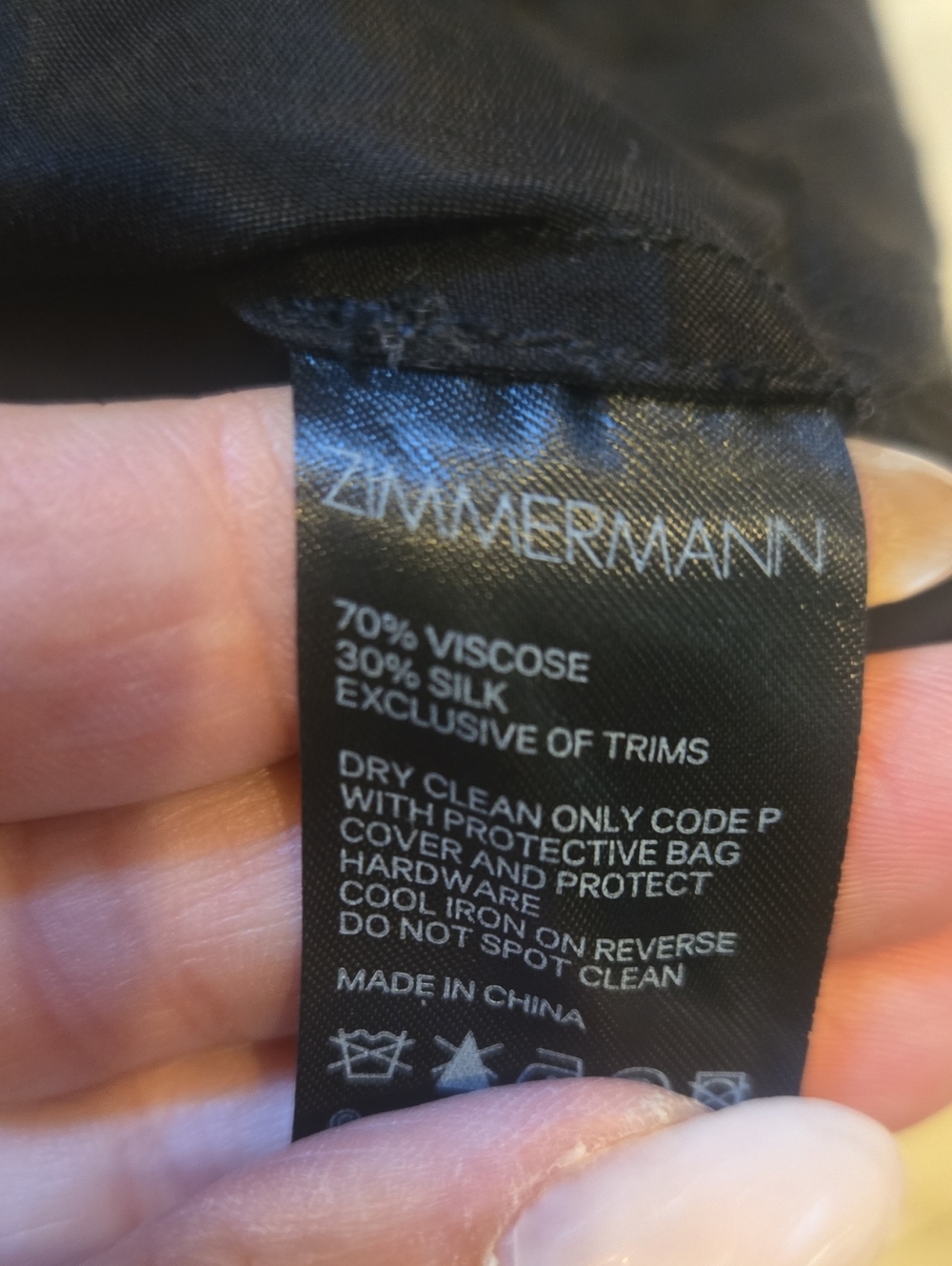 Zimmerman Silk Blend Black Half Button High Neck Western Vibe Blouse - Picture 8 of 10